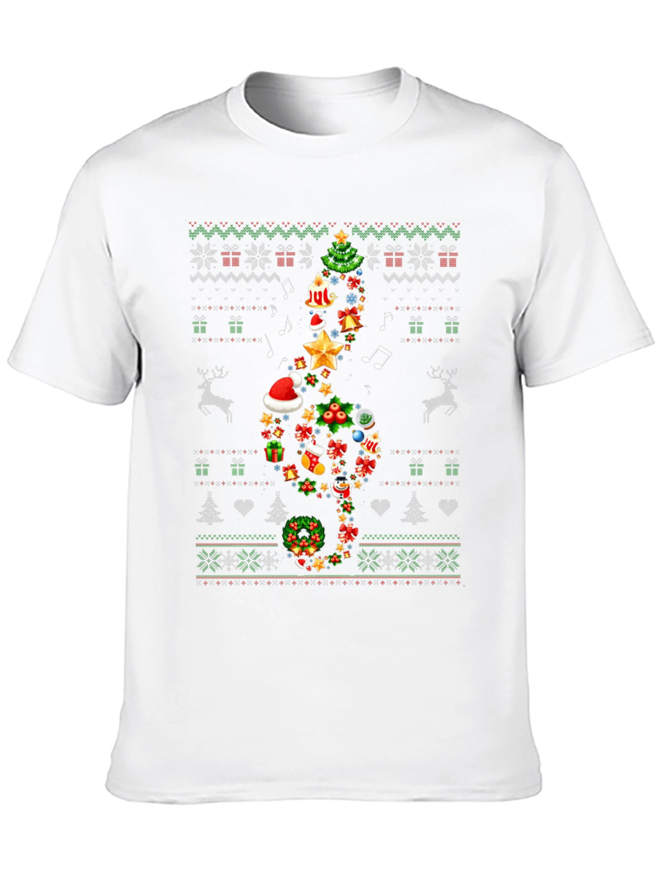 Christmas Music Treble Clef T-Shirt