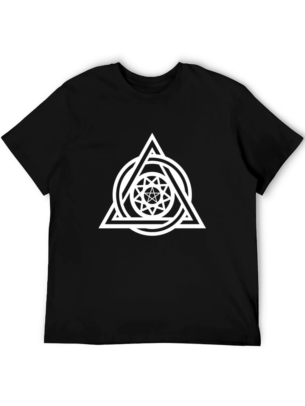 Geometric Triangle Graphic Tee - Stylish Black T-Shirt