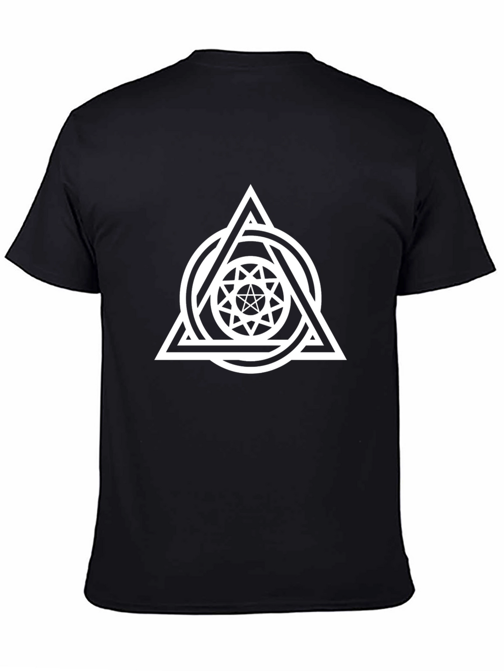 Geometric Triangle Graphic Tee - Stylish Black T-Shirt