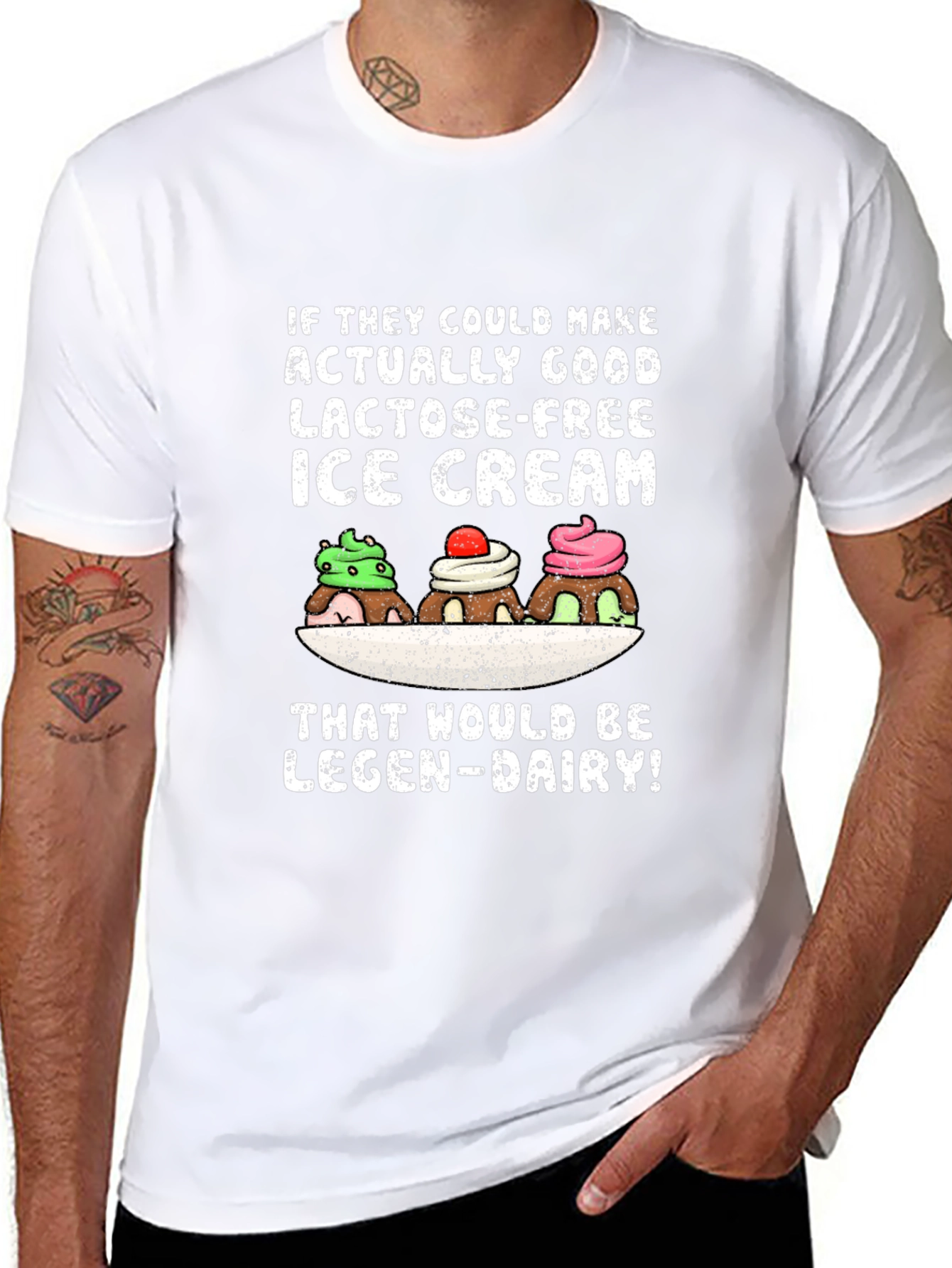 Lactose-Free Ice Cream Graphic T-Shirt