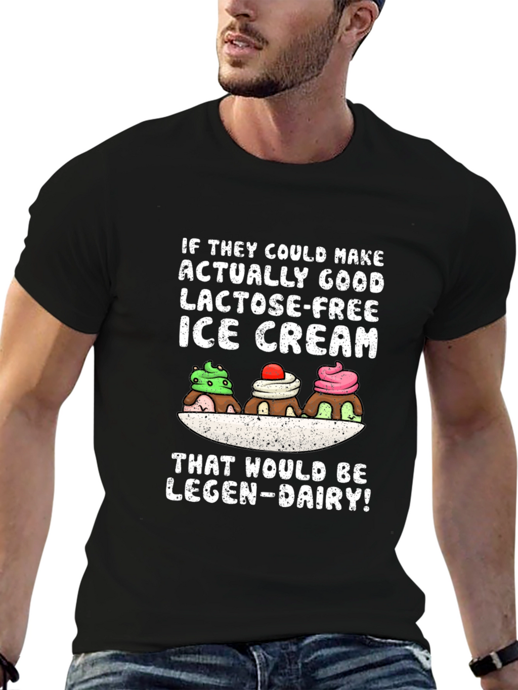 Lactose-Free Ice Cream Graphic T-Shirt