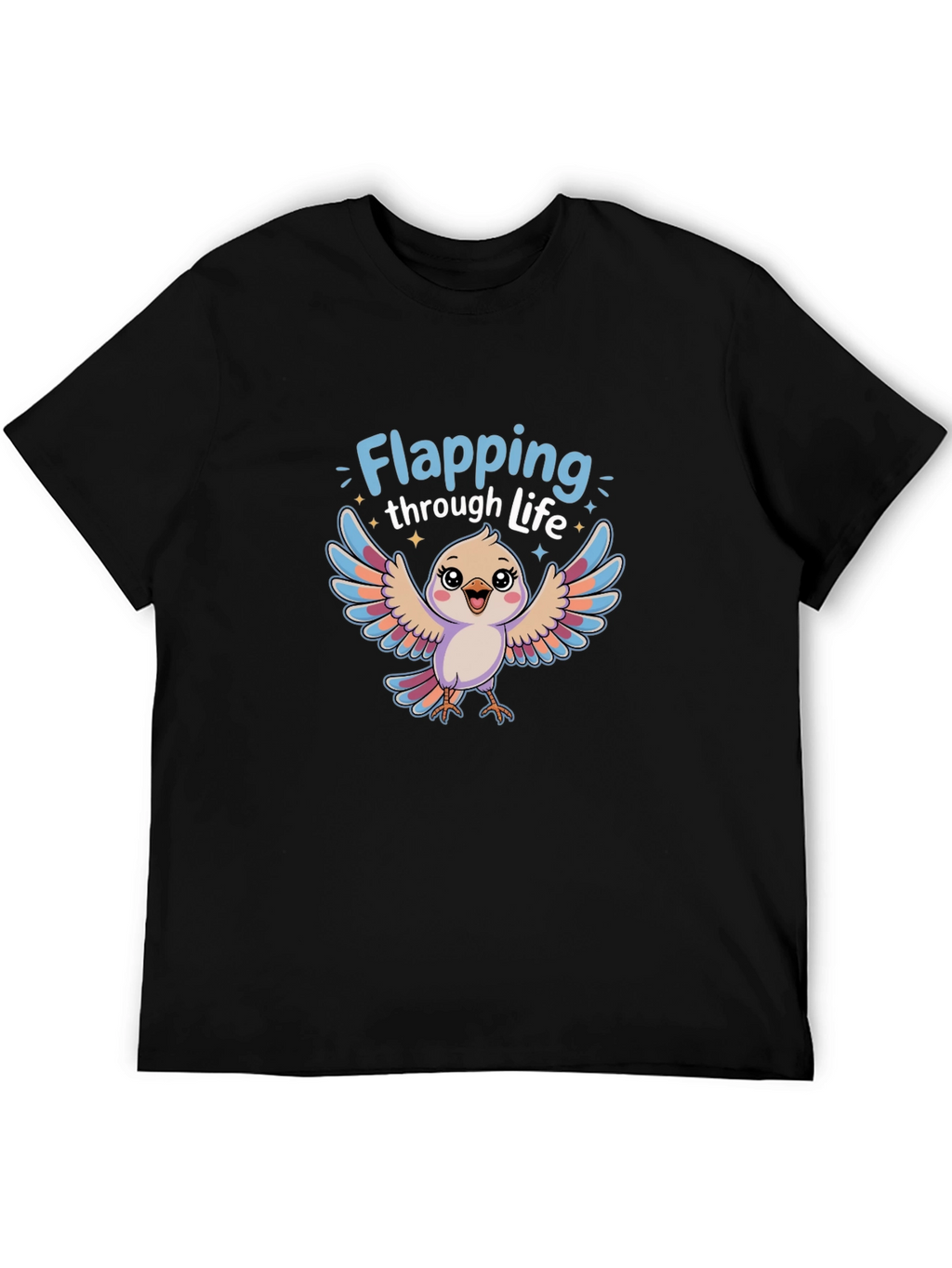 Flapping Through Life Bird Graphic T-Shirt