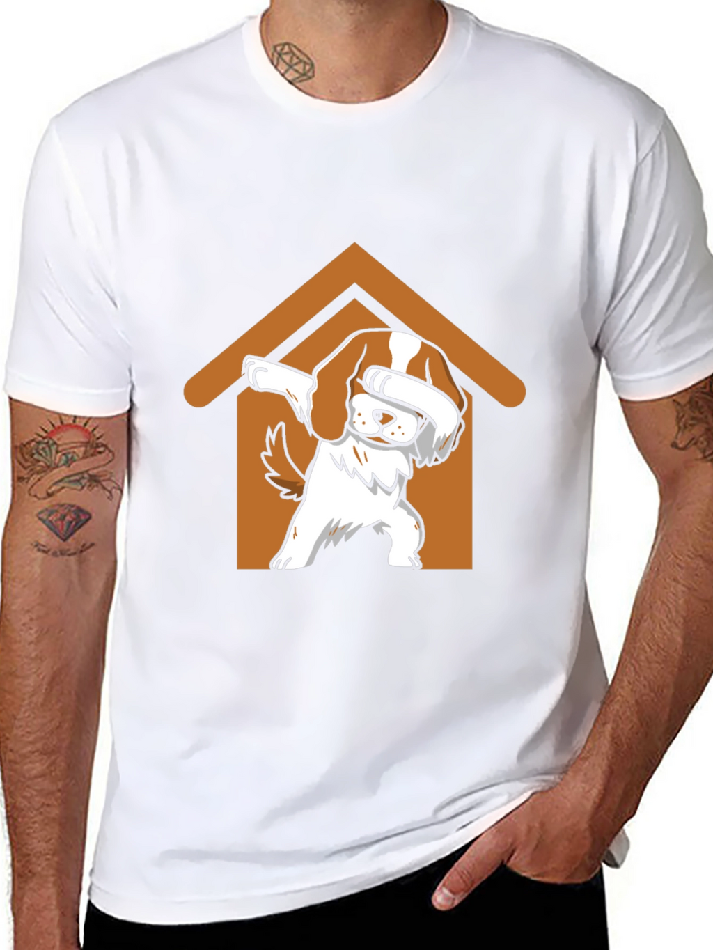Dog Dabbing in Dog House T-Shirt