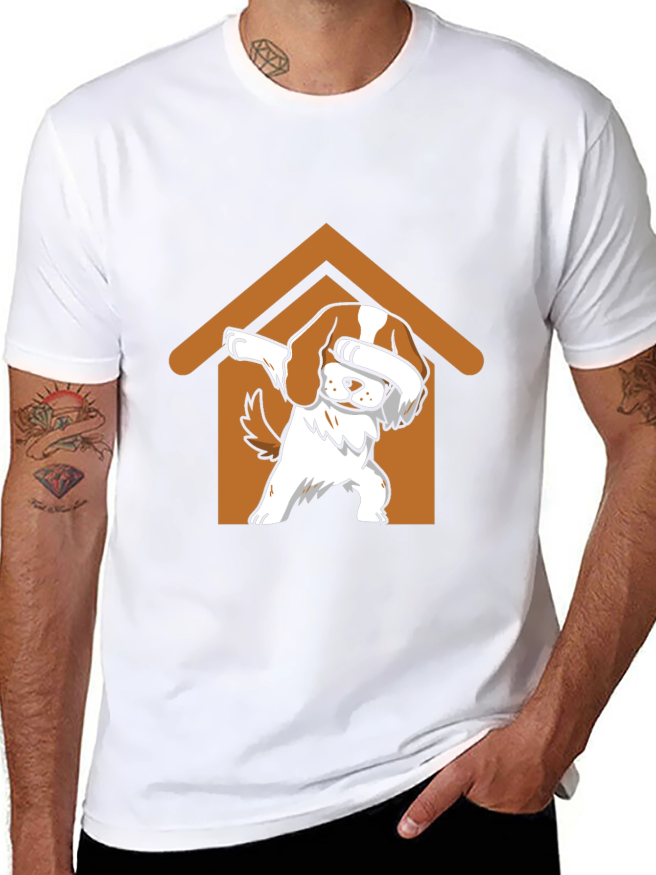 Dog Dabbing in Dog House T-Shirt
