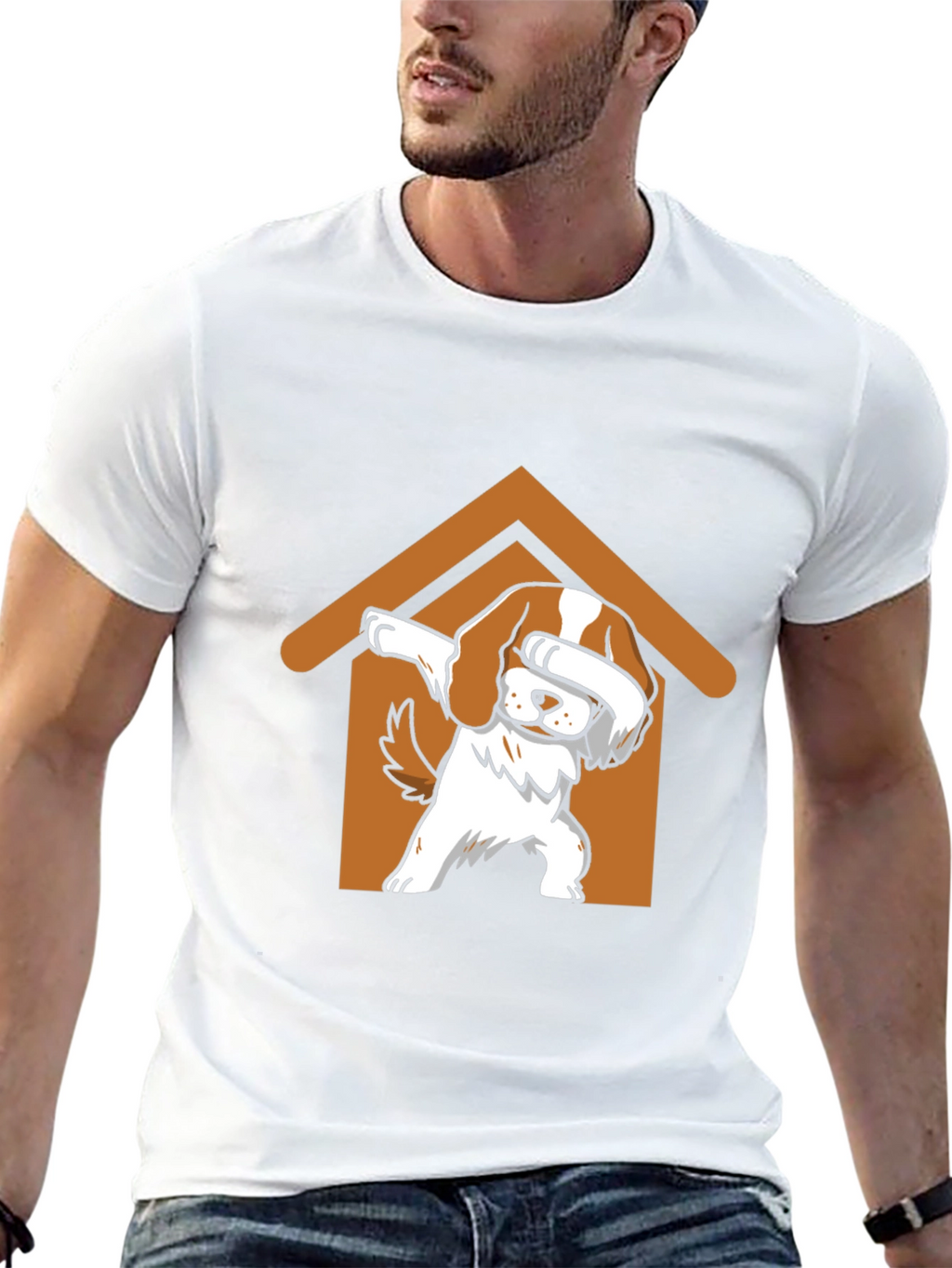 Dog Dabbing in Dog House T-Shirt