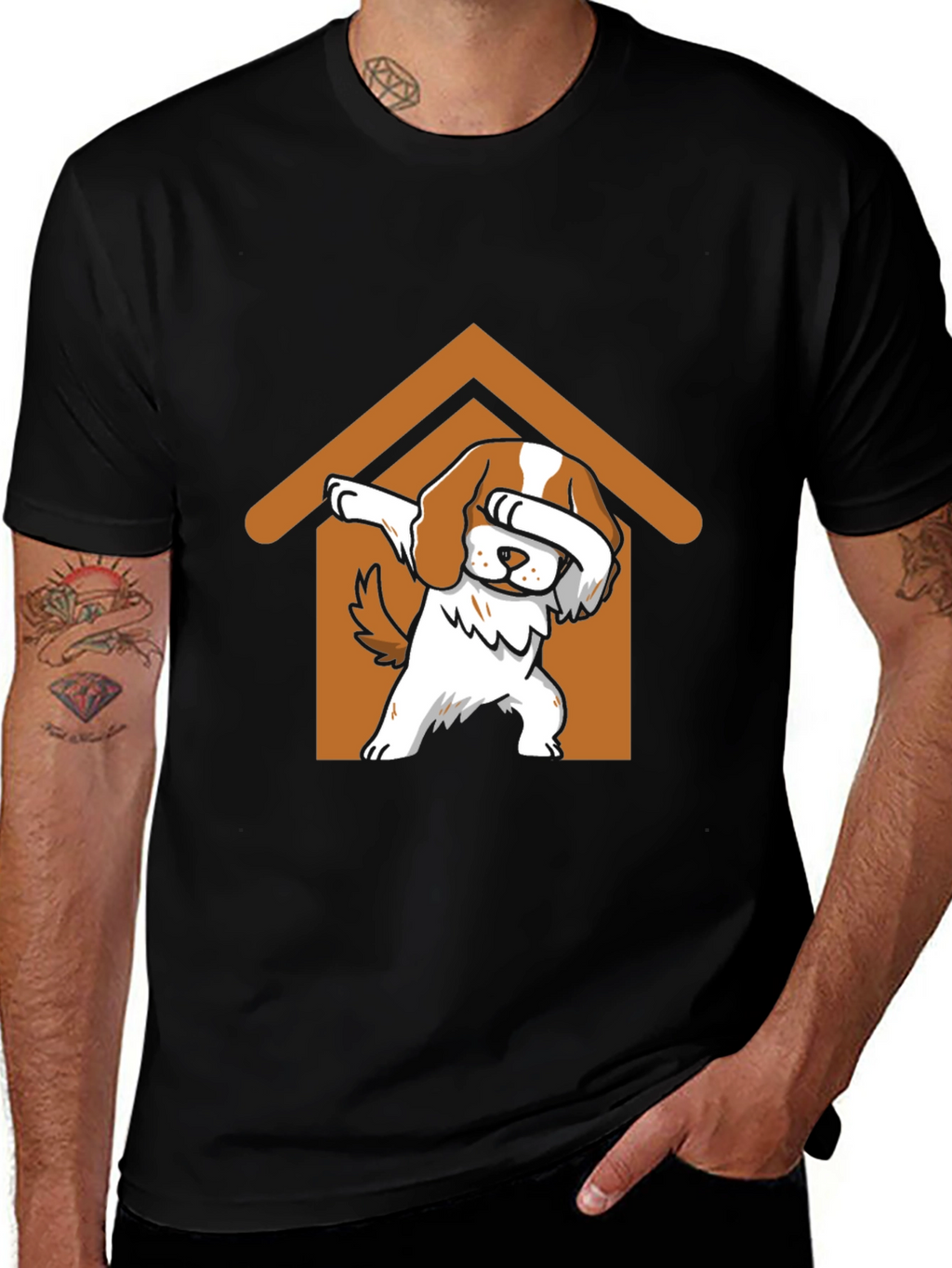 Dog Dabbing in Dog House T-Shirt