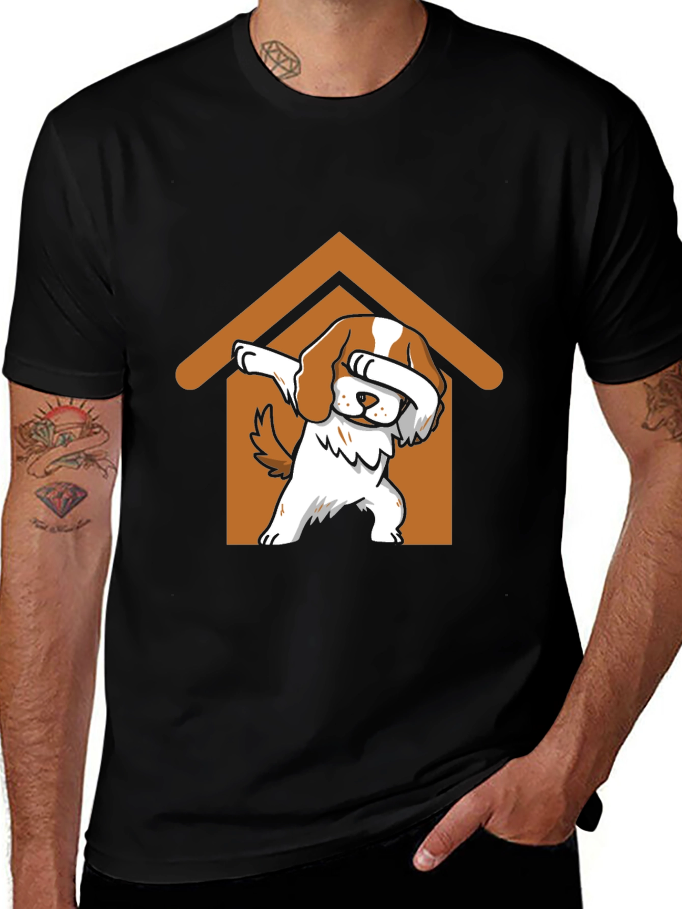 Dog Dabbing in Dog House T-Shirt