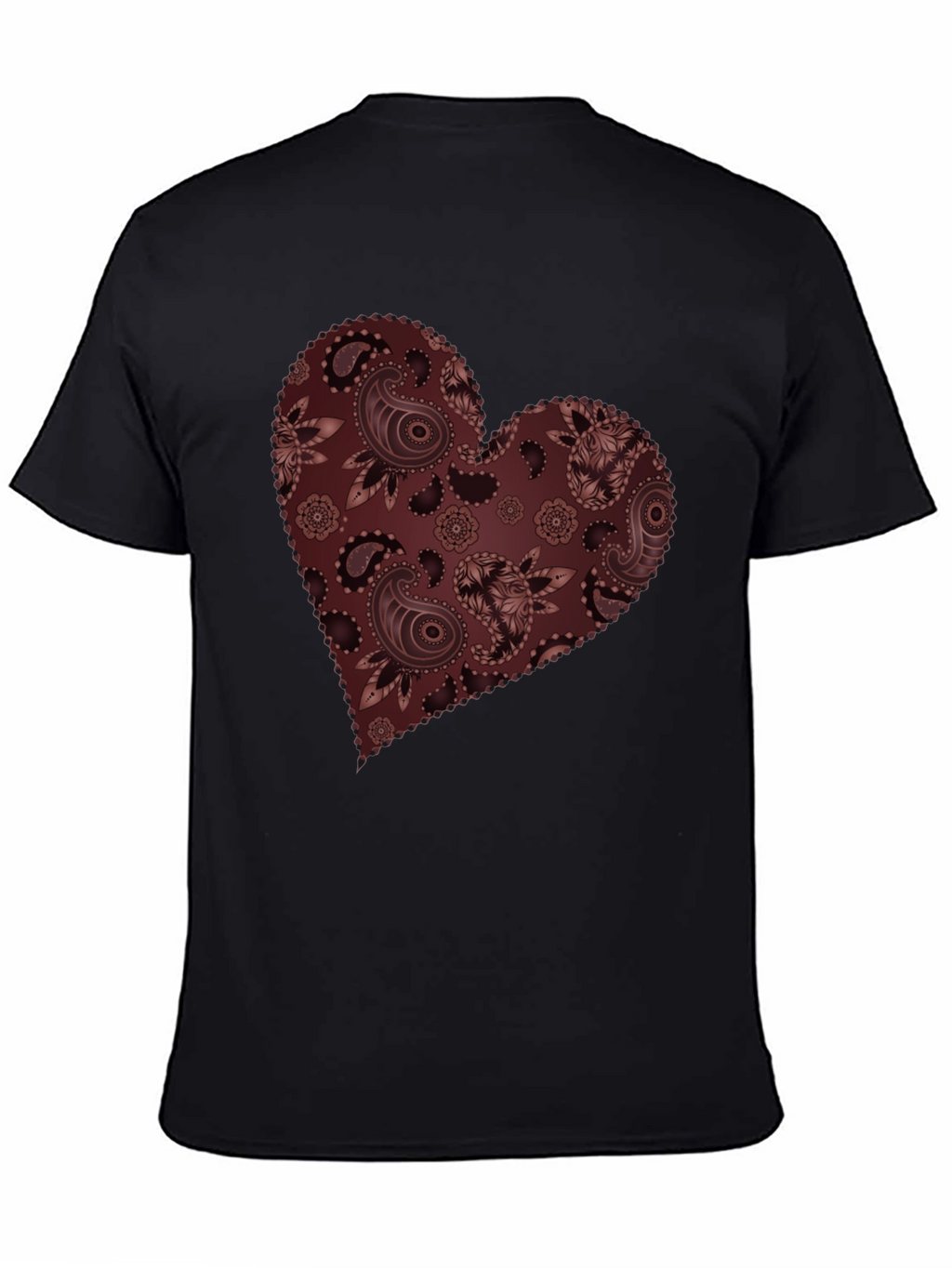 Paisley Heart Graphic Tee - Stylish Casual Wear