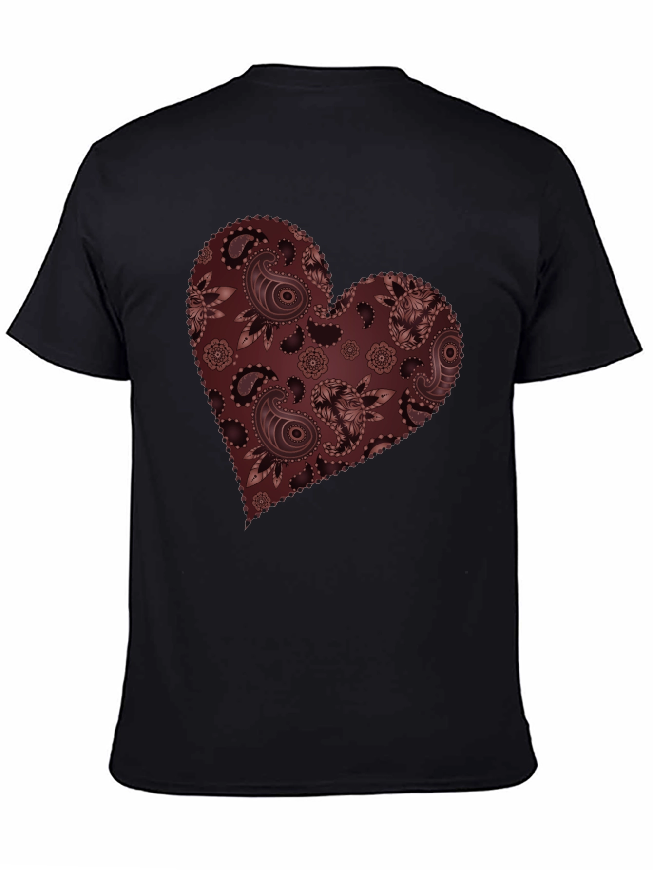Paisley Heart Graphic Tee - Stylish Casual Wear