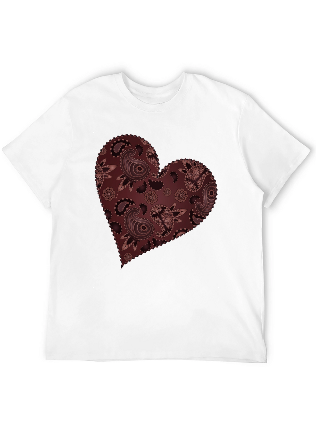 Paisley Heart Graphic Tee - Stylish Casual Wear