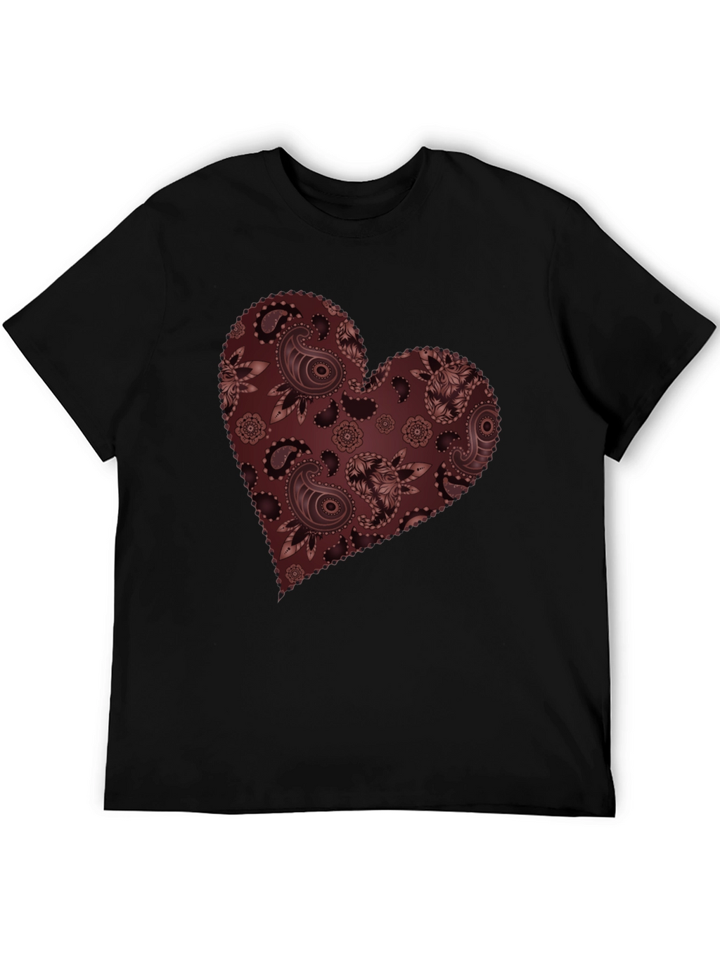 Paisley Heart Graphic Tee - Stylish Casual Wear