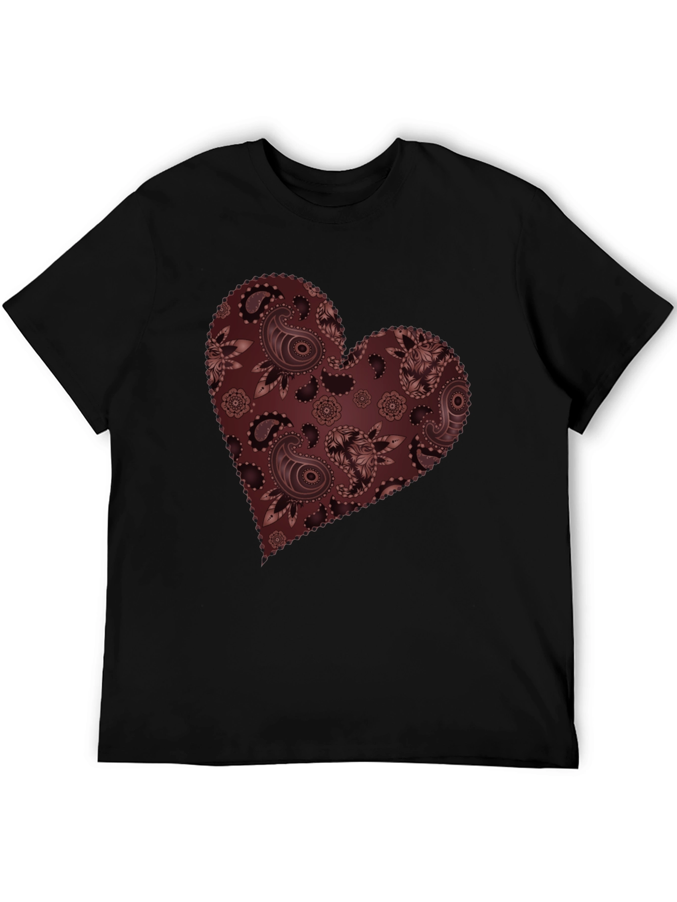 Paisley Heart Graphic Tee - Stylish Casual Wear