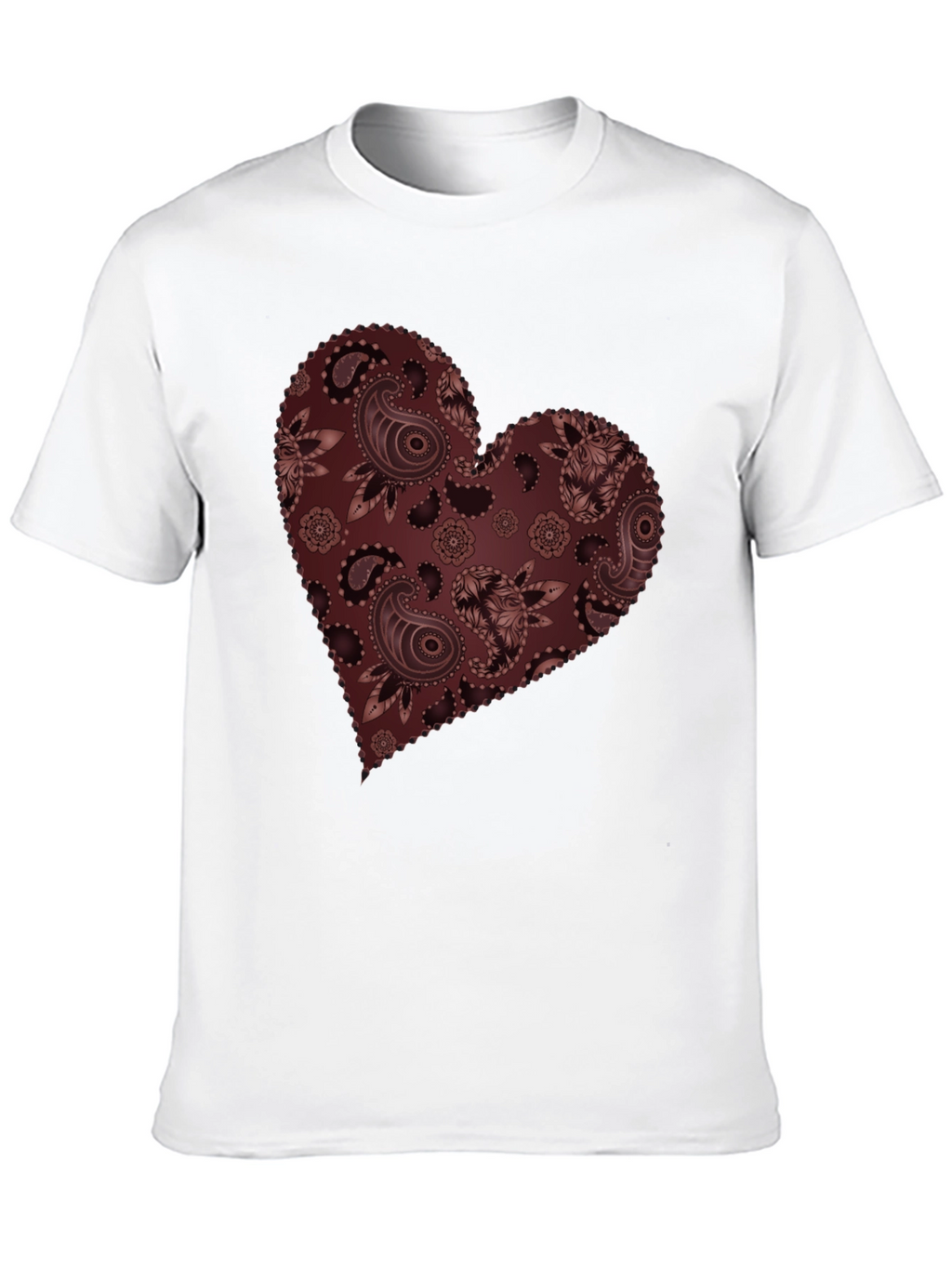 Paisley Heart Graphic Tee - Stylish Casual Wear