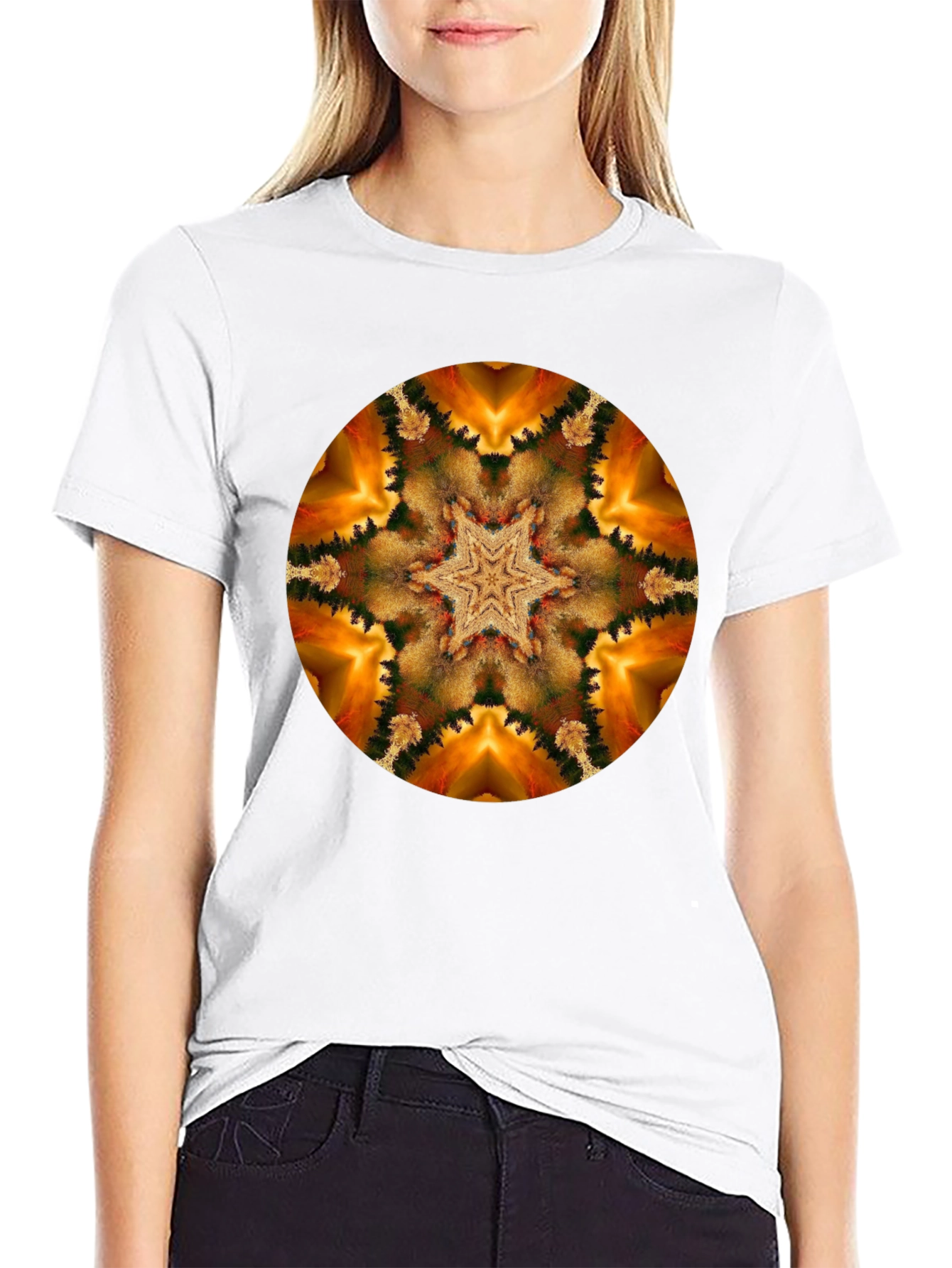 Kaleidoscope Starburst Black T-Shirt