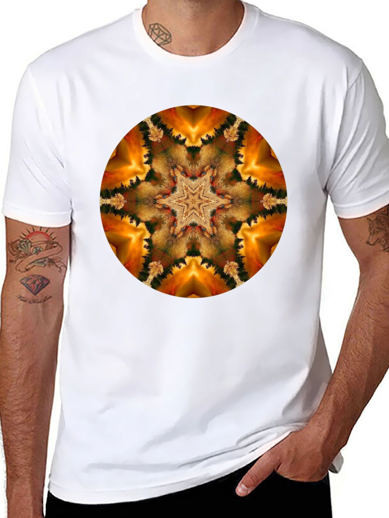 Kaleidoscope Starburst Black T-Shirt