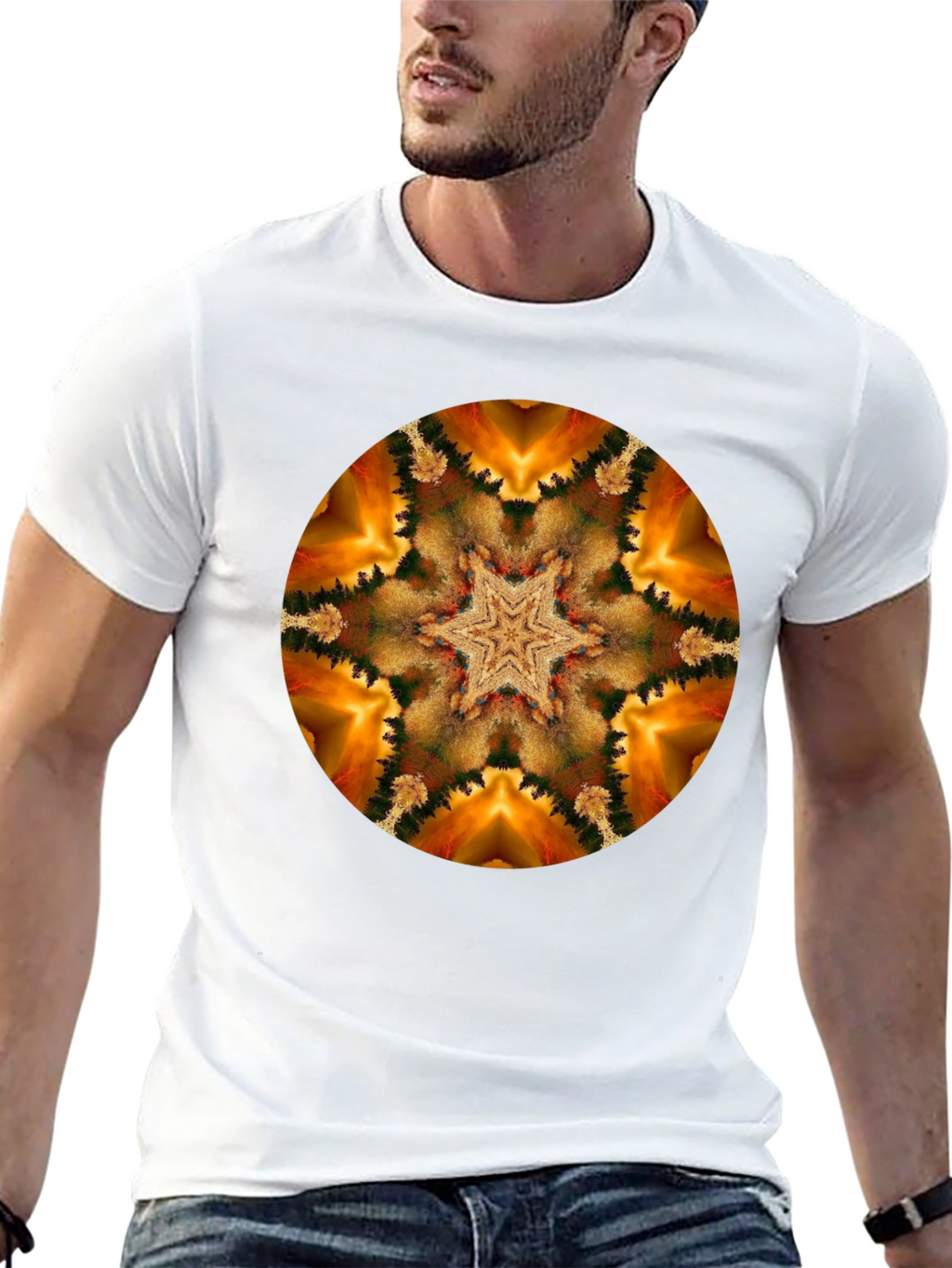 Kaleidoscope Starburst Black T-Shirt