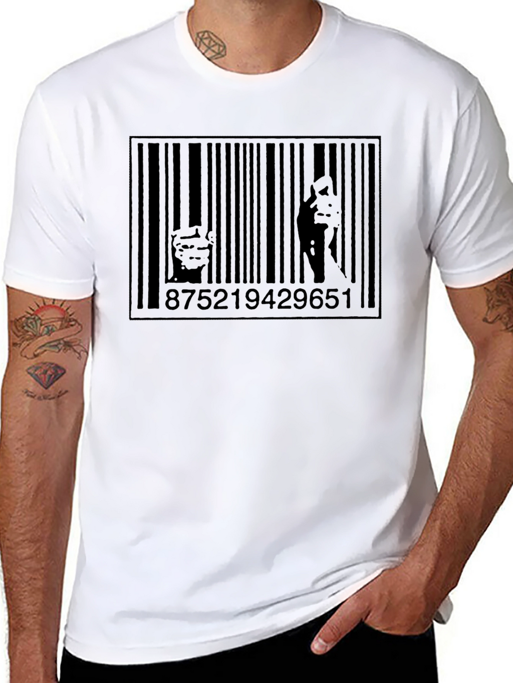 Barcode Art Tee - Unique Graphic Print