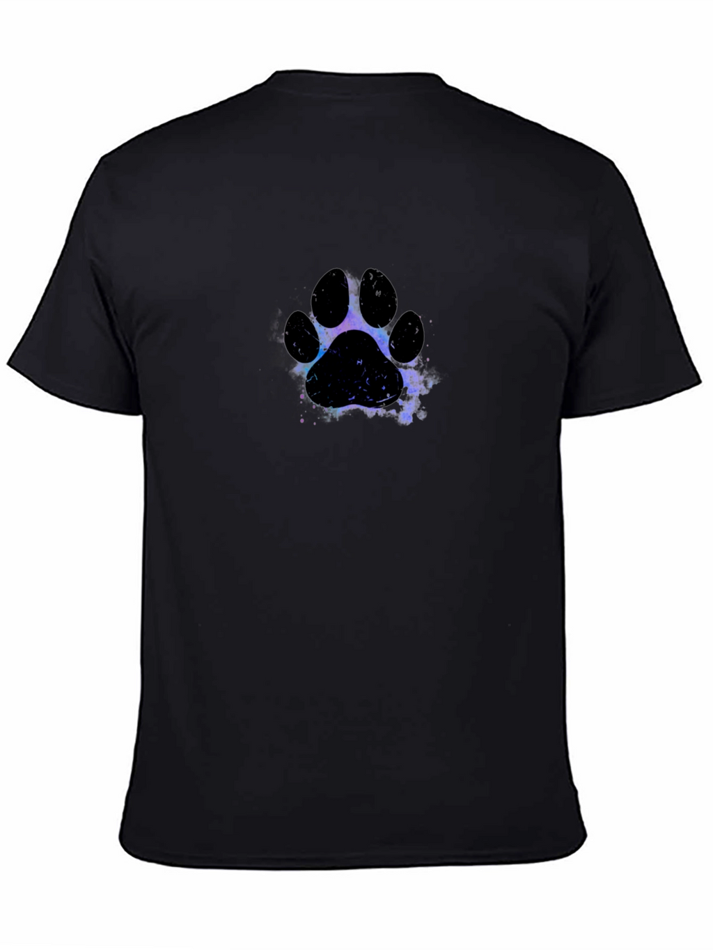 Galaxy Paw Print Black T-Shirt