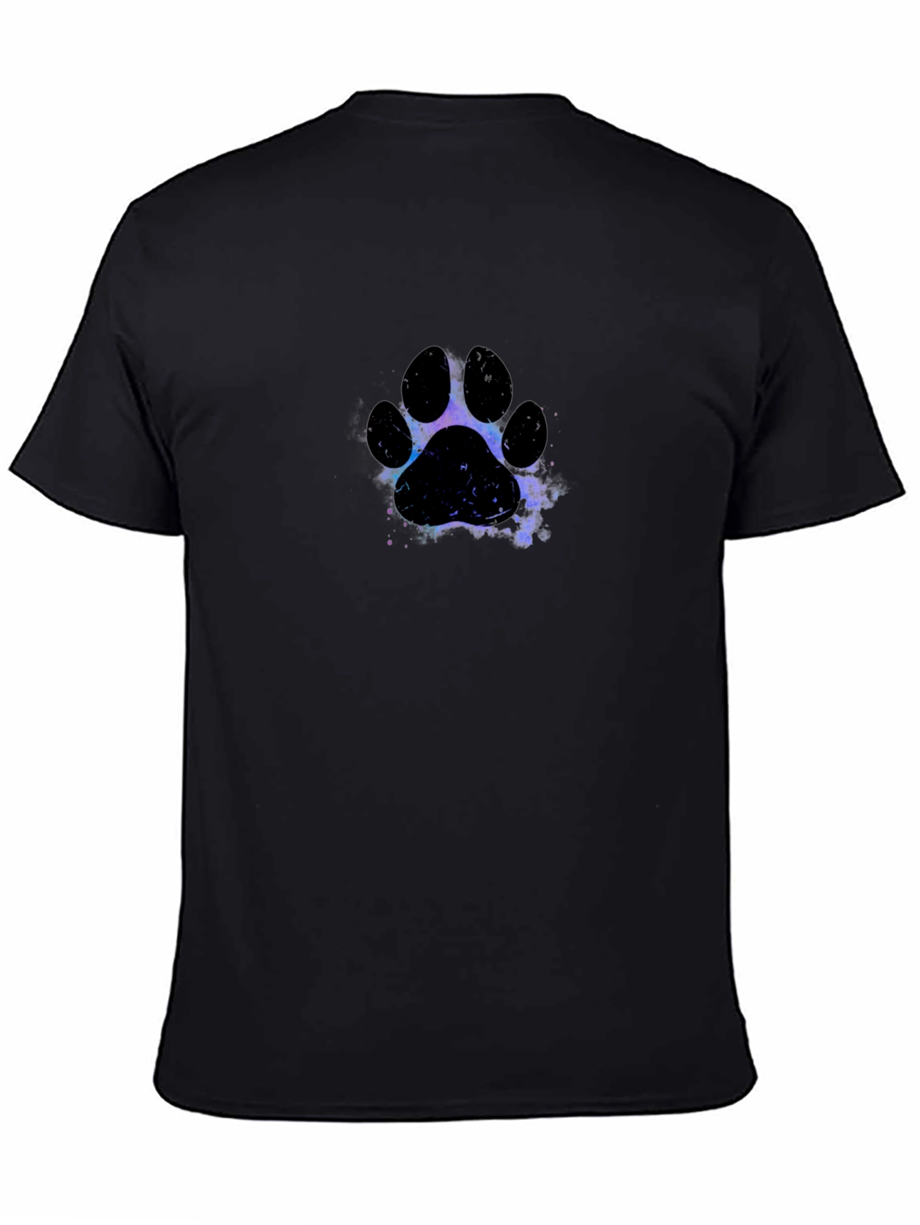 Galaxy Paw Print Black T-Shirt