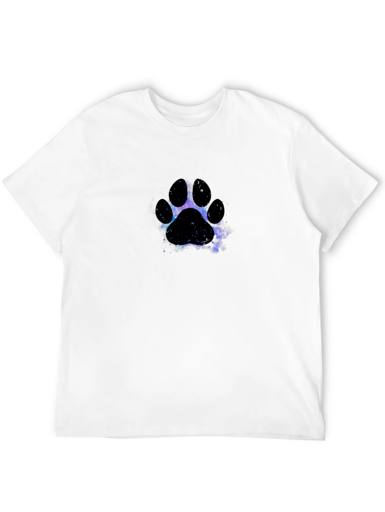 Galaxy Paw Print Black T-Shirt