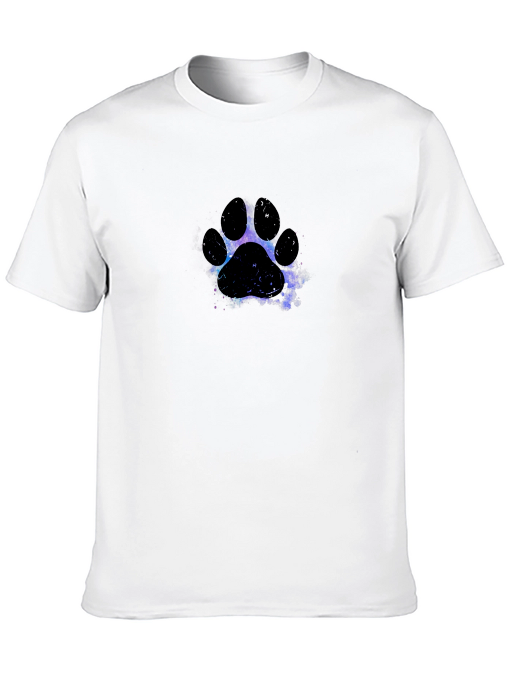 Galaxy Paw Print Black T-Shirt