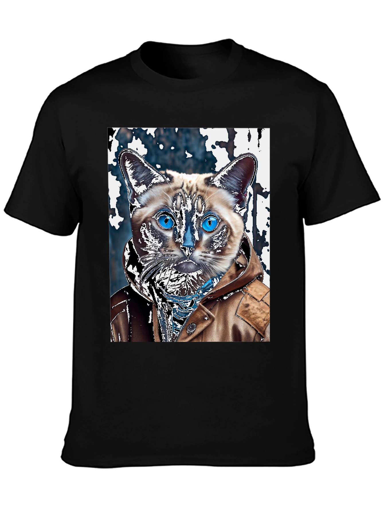 Cat in Jacket Graphic T-Shirt