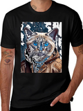 Cat in Jacket Graphic T-Shirt