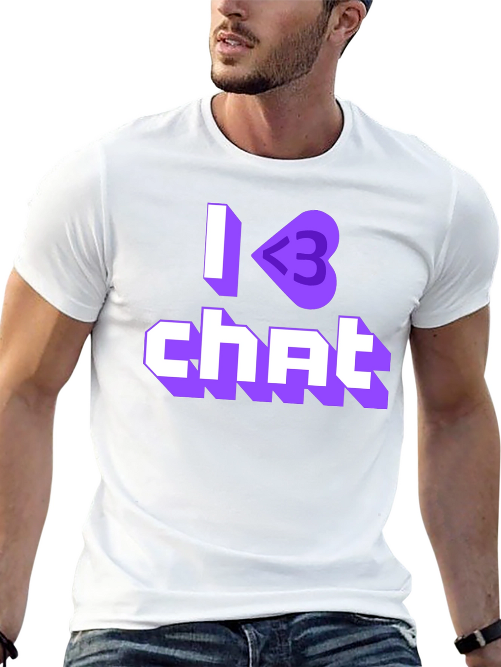 I <3 Chat Black T-Shirt