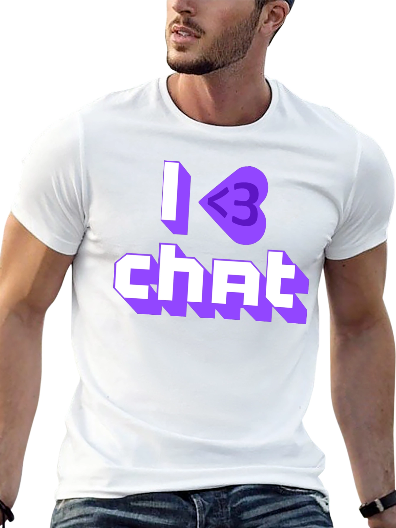 I <3 Chat Black T-Shirt