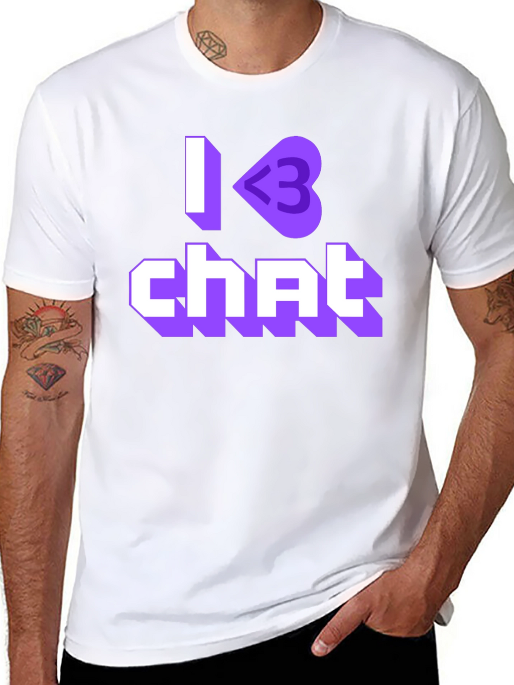 I <3 Chat Black T-Shirt