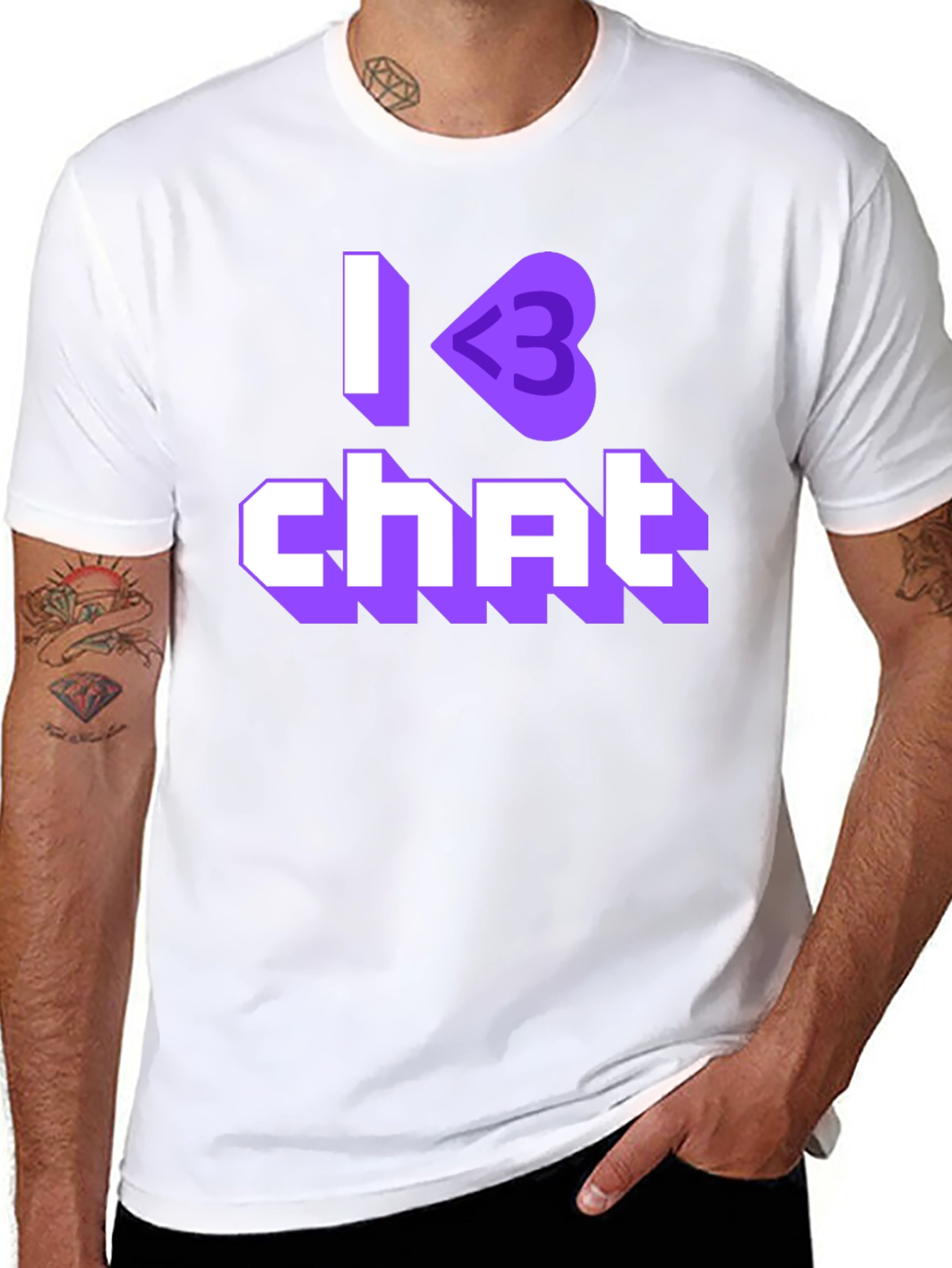 I <3 Chat Black T-Shirt