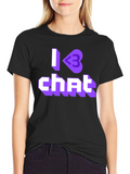 I <3 Chat Black T-Shirt