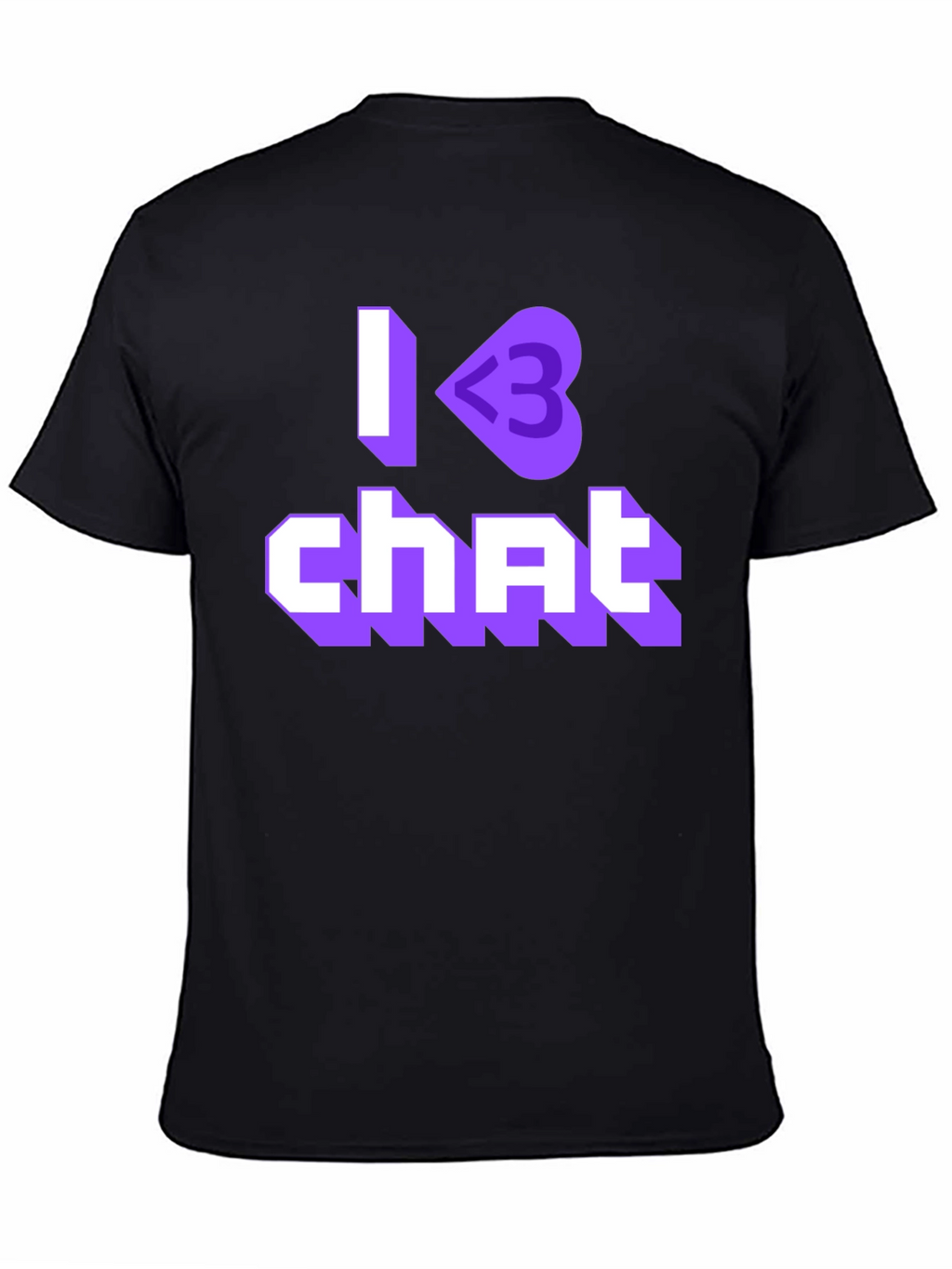 I <3 Chat Black T-Shirt