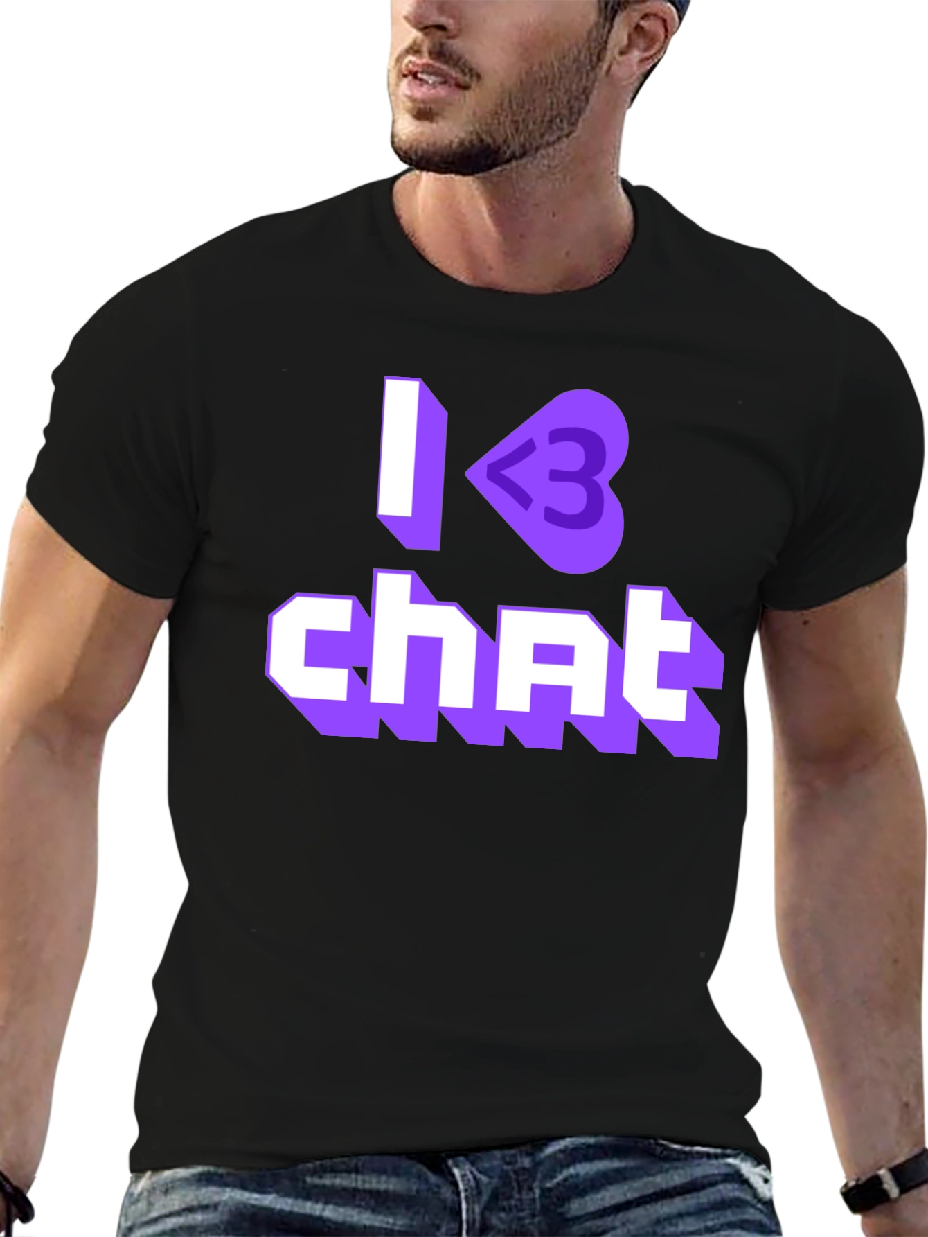 I <3 Chat Black T-Shirt
