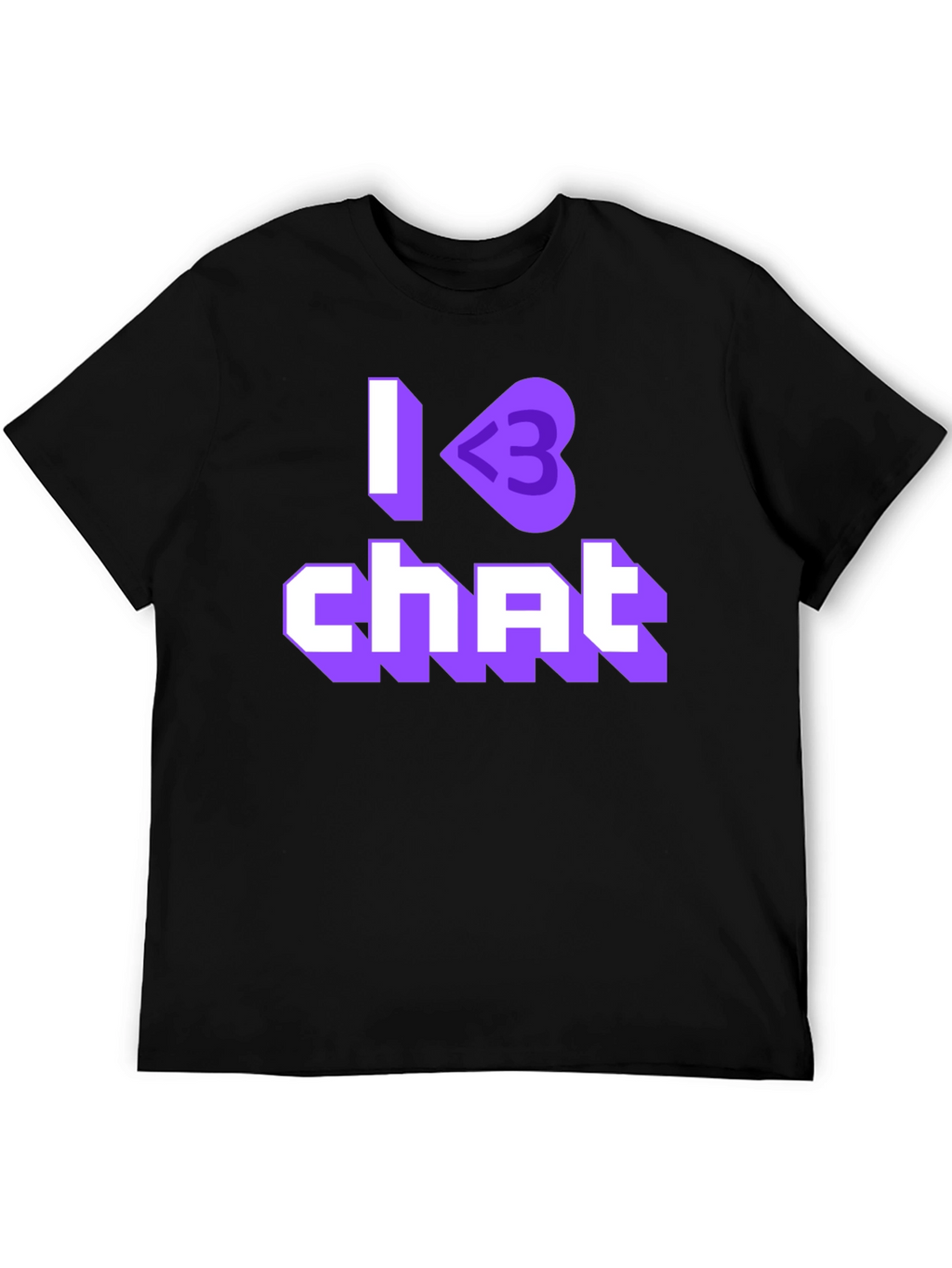 I <3 Chat Black T-Shirt