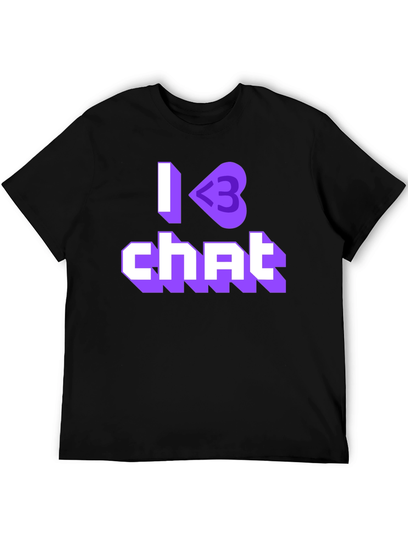 I <3 Chat Black T-Shirt