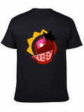 Pomegranate Cartoon Graphic Black T-Shirt