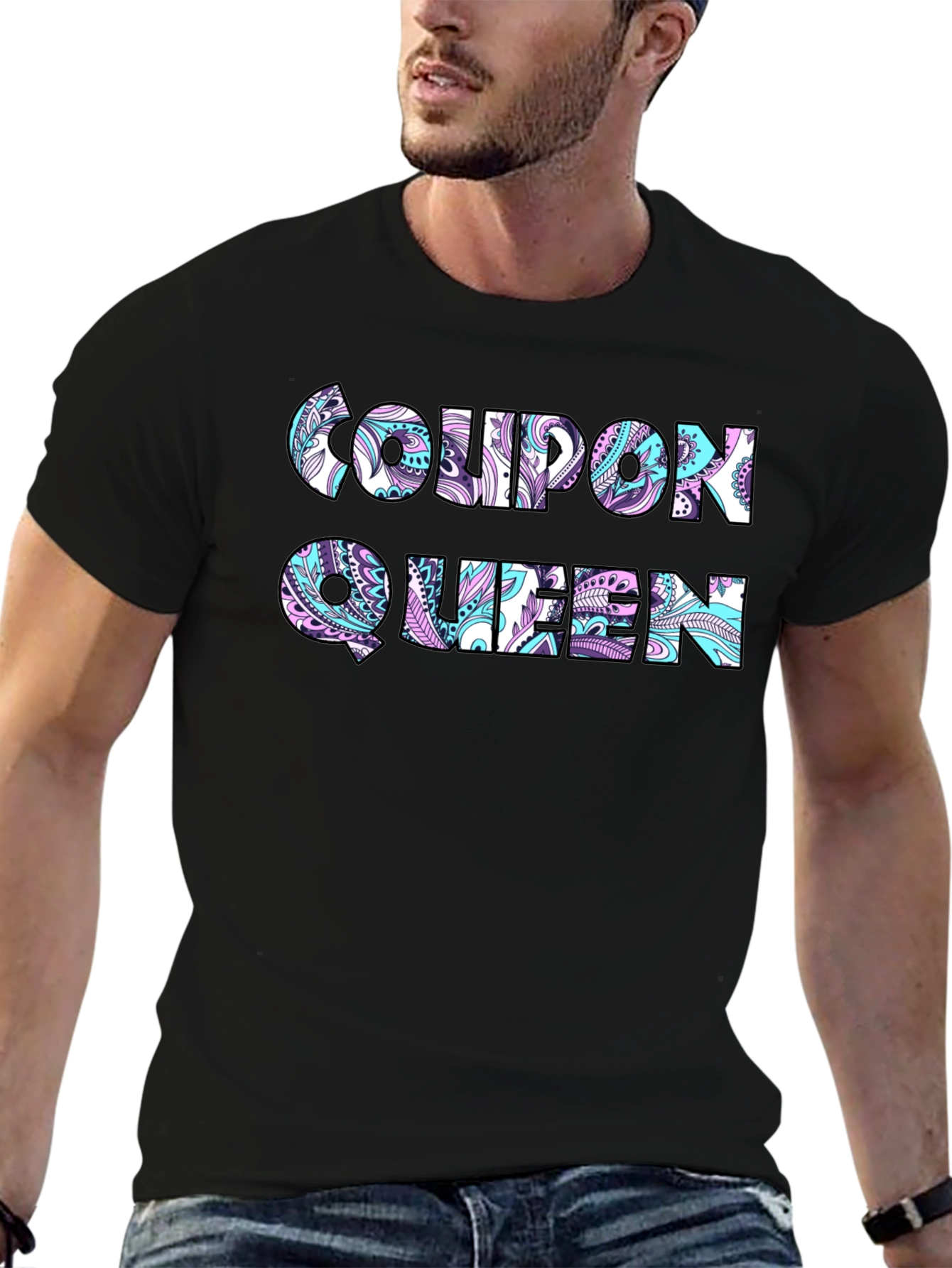 Coupon Queen Black T-Shirt