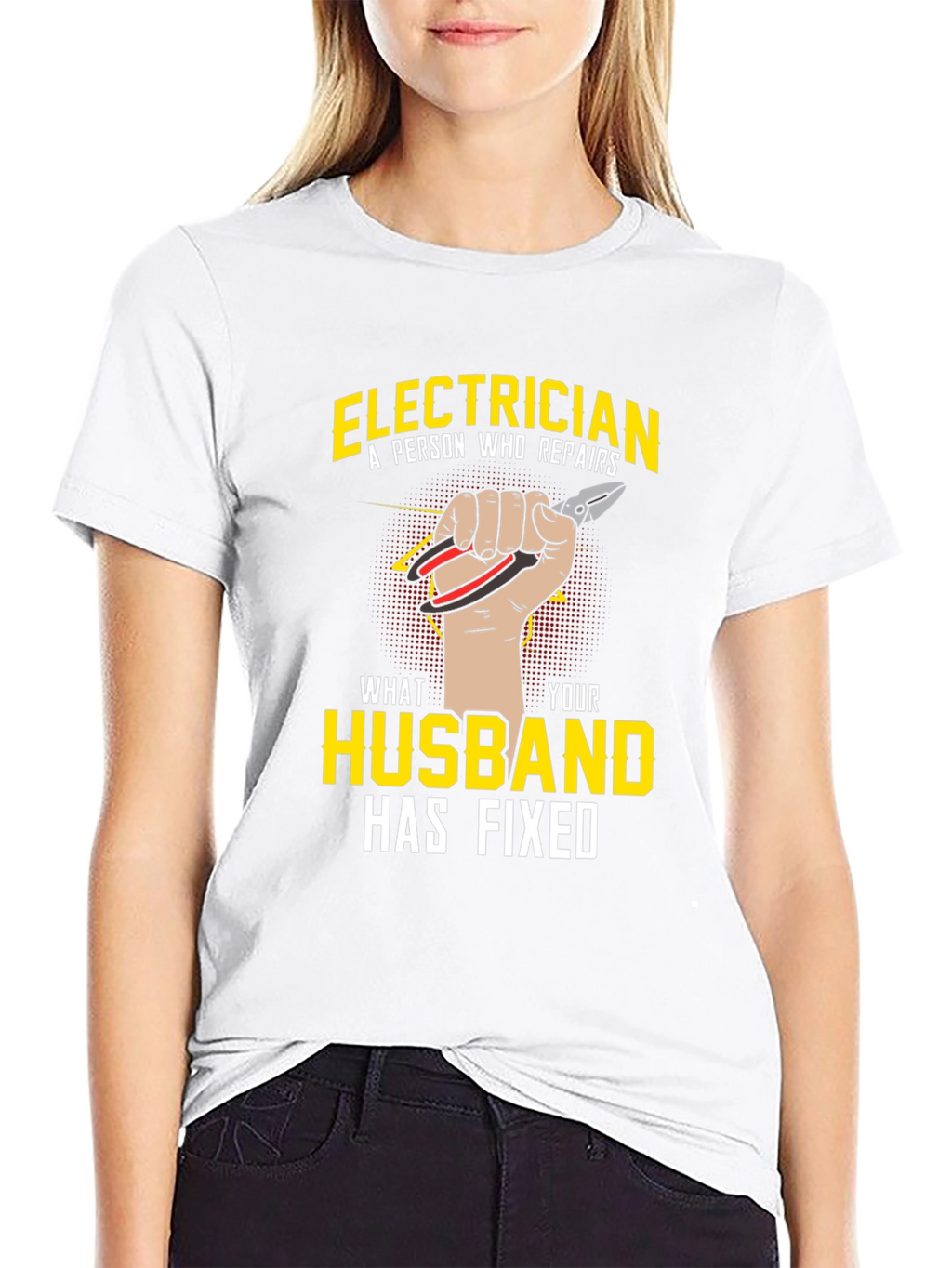 Electrician Husband Funny Graphic T-Shirt