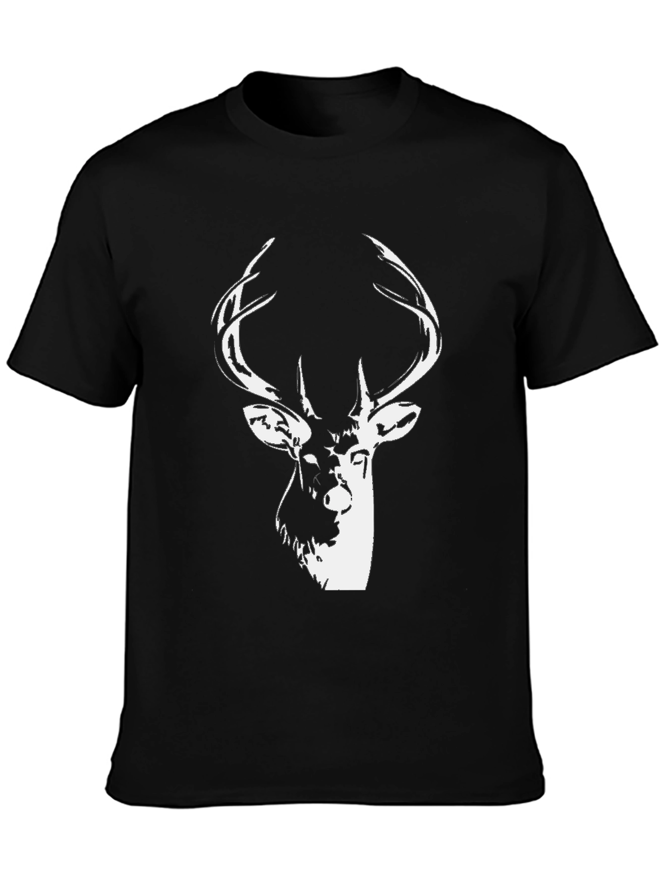 Stag Graphic Black T-Shirt - Mens Casual Tee
