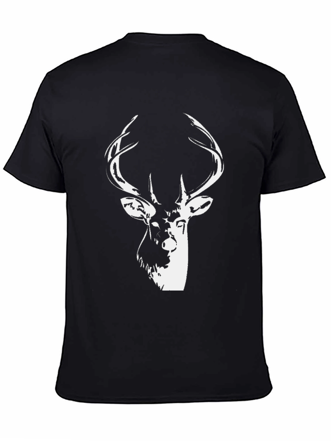 Stag Graphic Black T-Shirt - Mens Casual Tee
