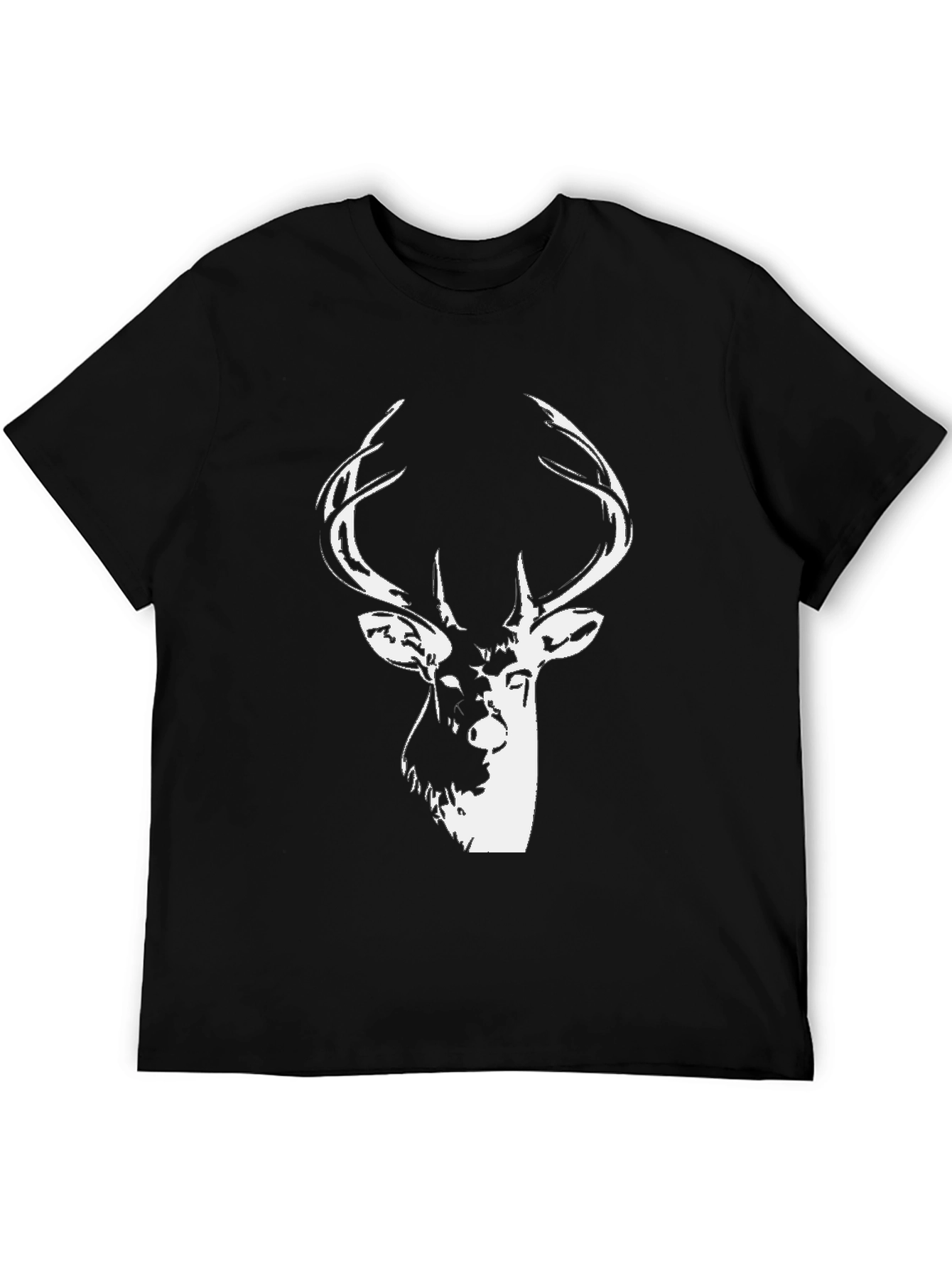 Stag Graphic Black T-Shirt - Mens Casual Tee