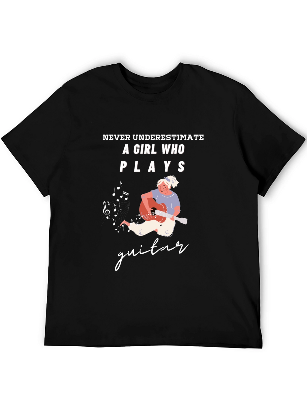 Girl Guitar Player Graphic Tee - Never Underestimate