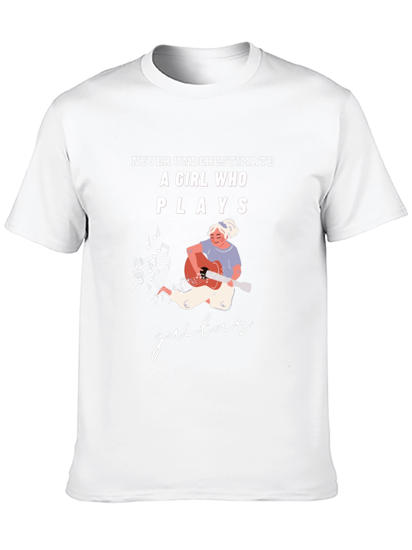 Girl Guitar Player Graphic Tee - Never Underestimate