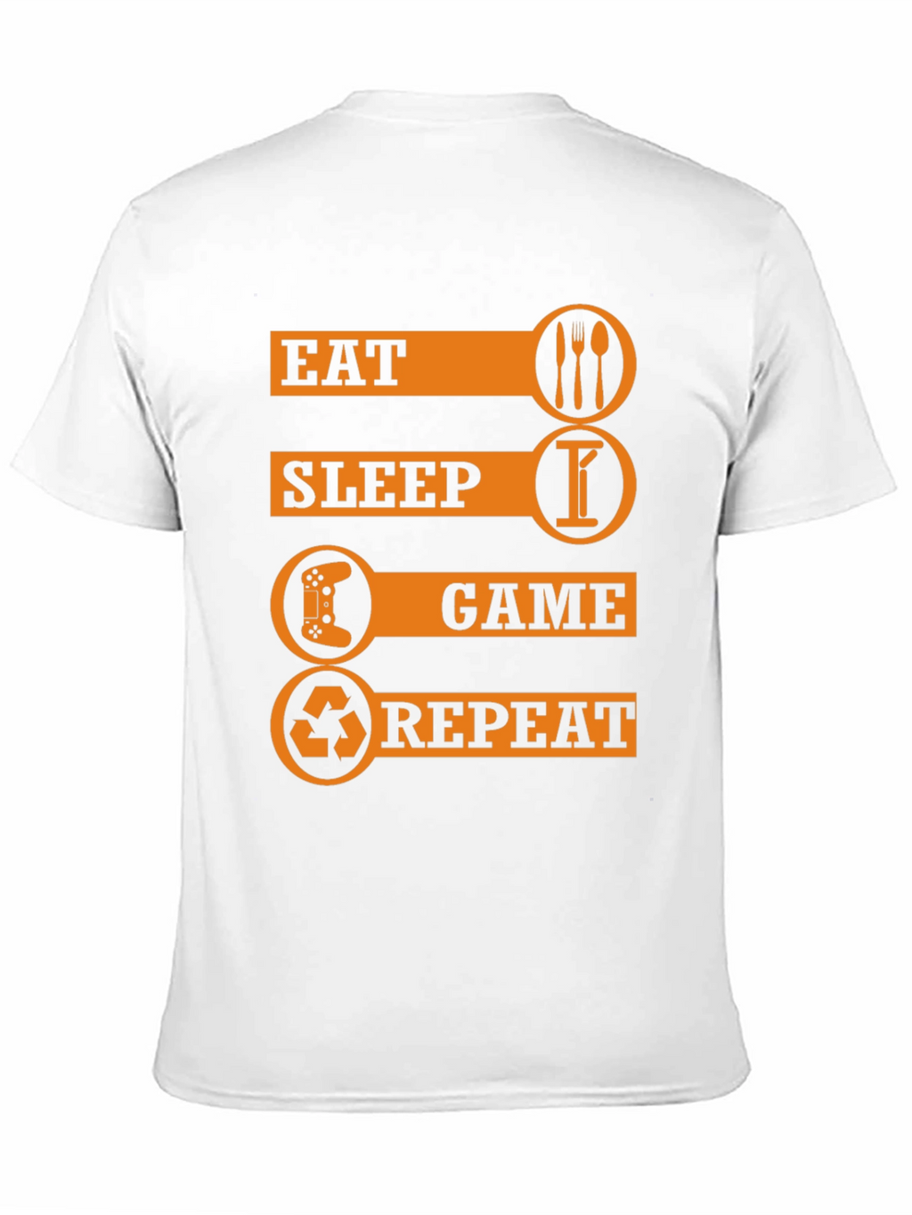 Eat Sleep Game Repeat Black Graphic T-Shirt
