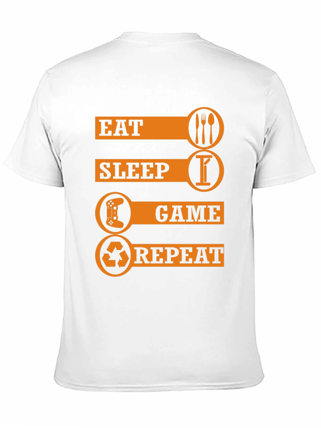 Eat Sleep Game Repeat Black Graphic T-Shirt
