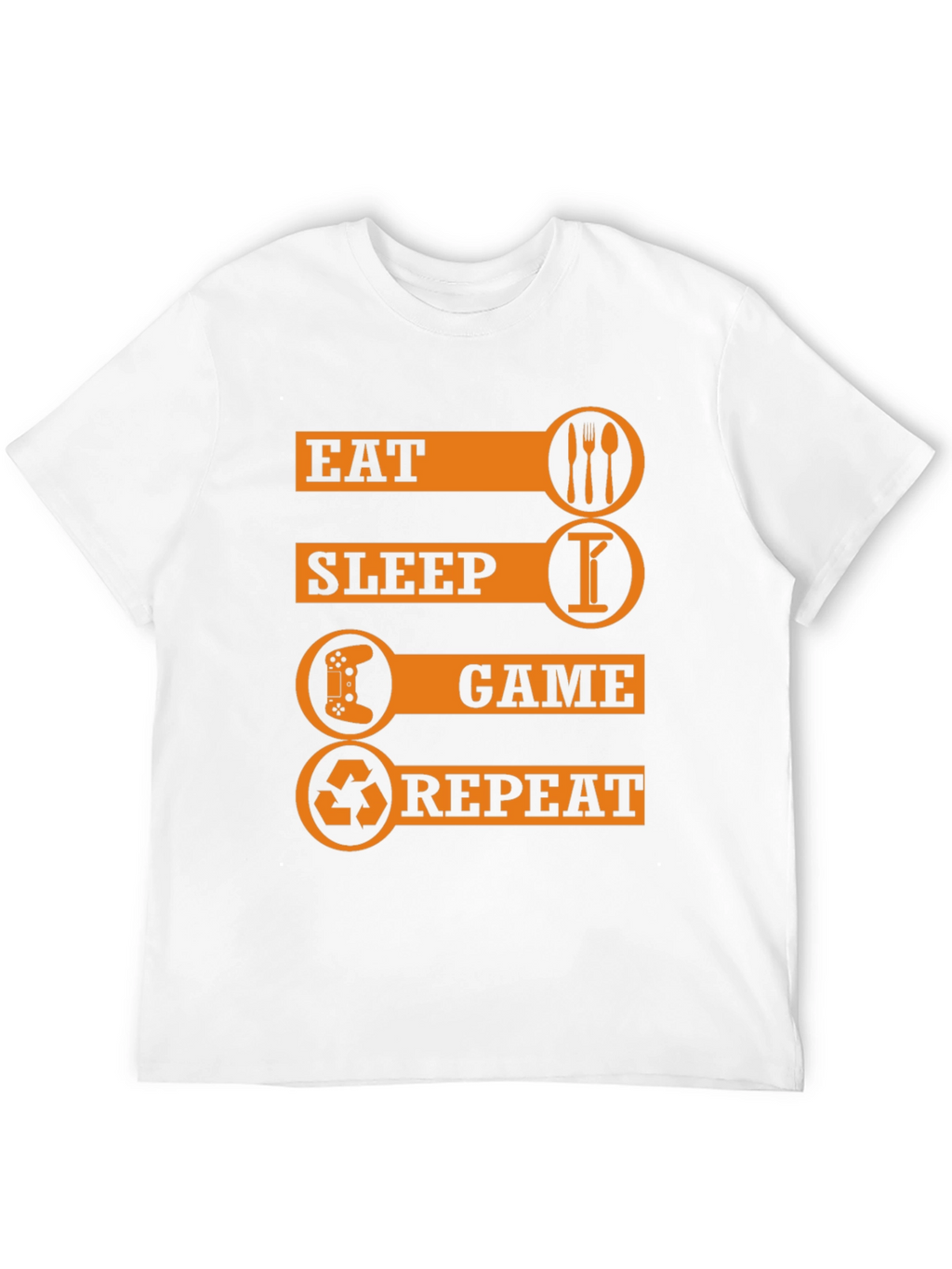 Eat Sleep Game Repeat Black Graphic T-Shirt