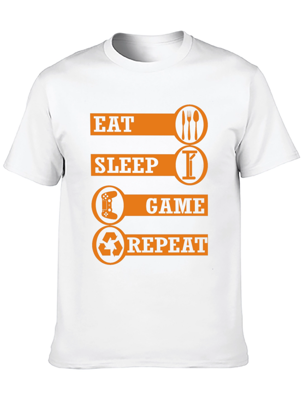 Eat Sleep Game Repeat Black Graphic T-Shirt