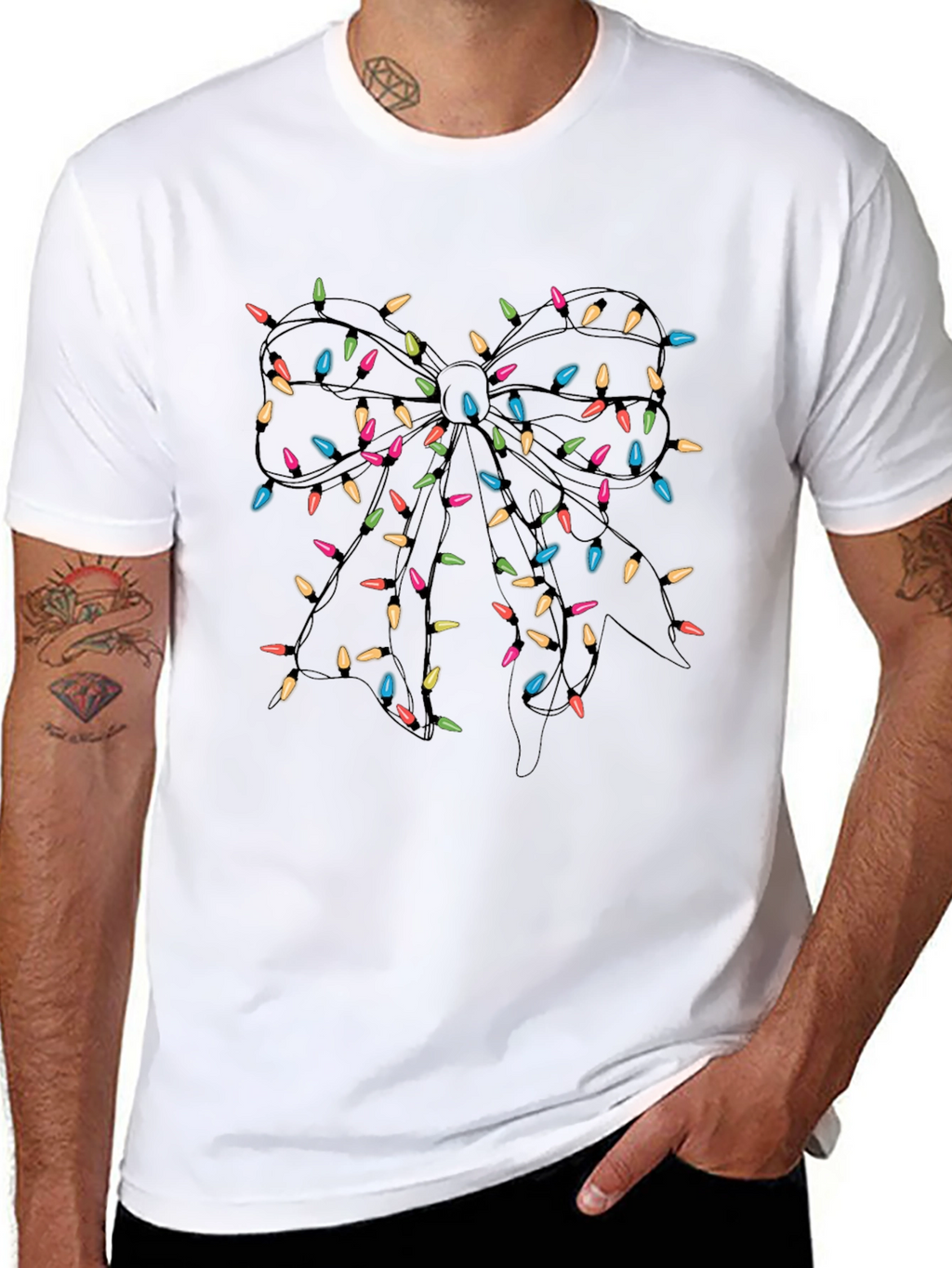 Festive Lights Bow Graphic Tee