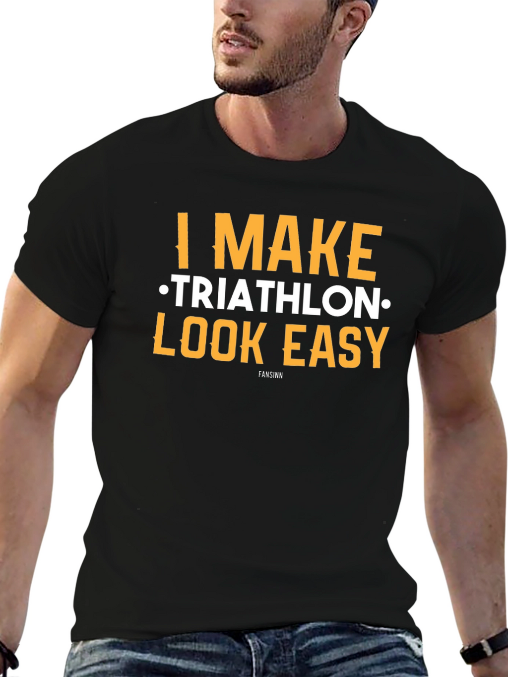 I Make Triathlon Look Easy Black T-Shirt